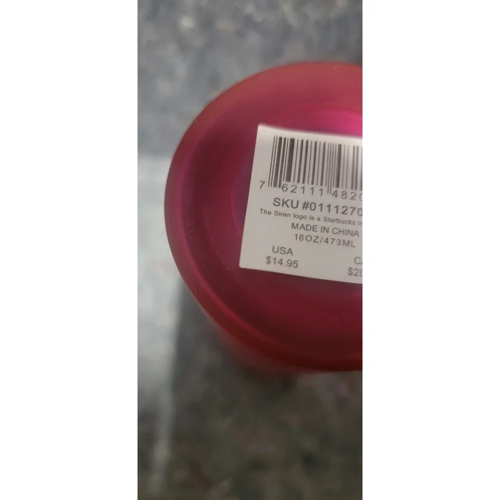 Starbuck Pink Vacuum Insulated Tumber w/screw Lid Tall 16oz‎